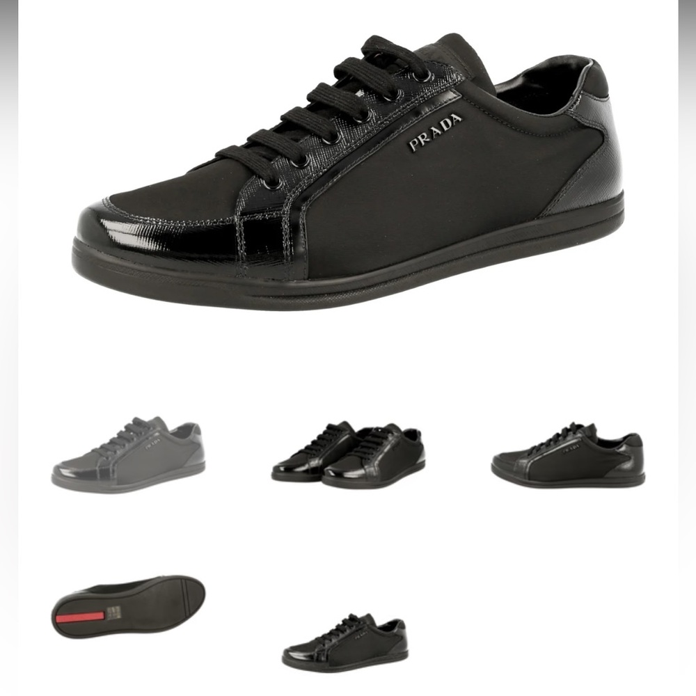 Prada Black Leather Sneakers